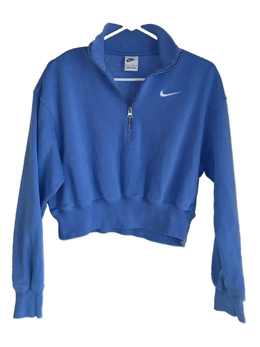 Nike Women’s Sportswear Phoenix Fleece 1/2 Zip Oversize Crop Sweatshirt XS Blue